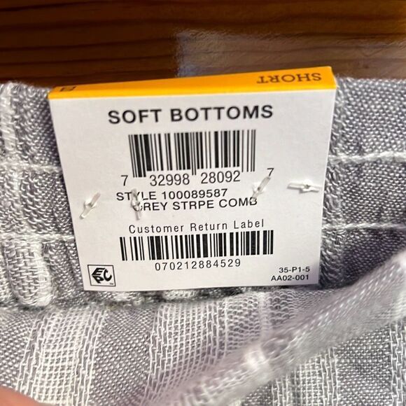 Style & Co. Grey Stripe Comb Linen Blend Soft Mid Rise Shorts Women’s Small - Picture 3 of 5